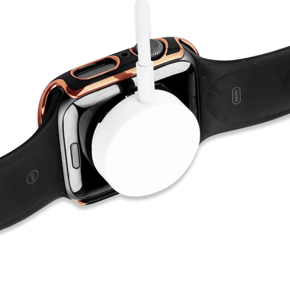 2в1 чохол та захисне скло для годинника Apple Watch 4/5/6/SE 44mm, Black / Gold
