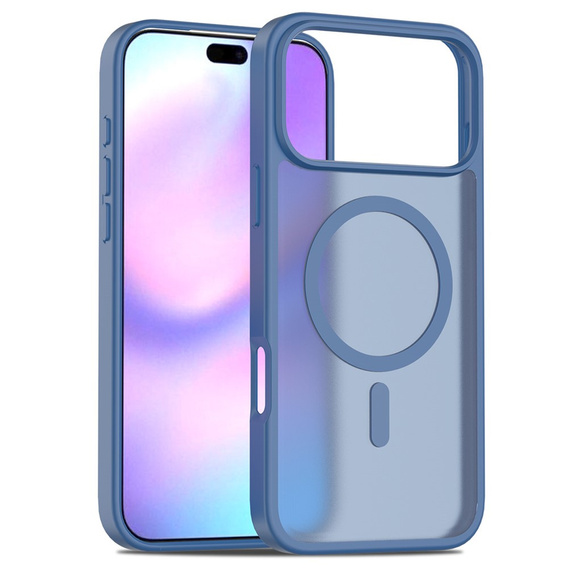 Матовий чохол для iPhone 17 Pro, для MagSafe, напівпрозорий синій