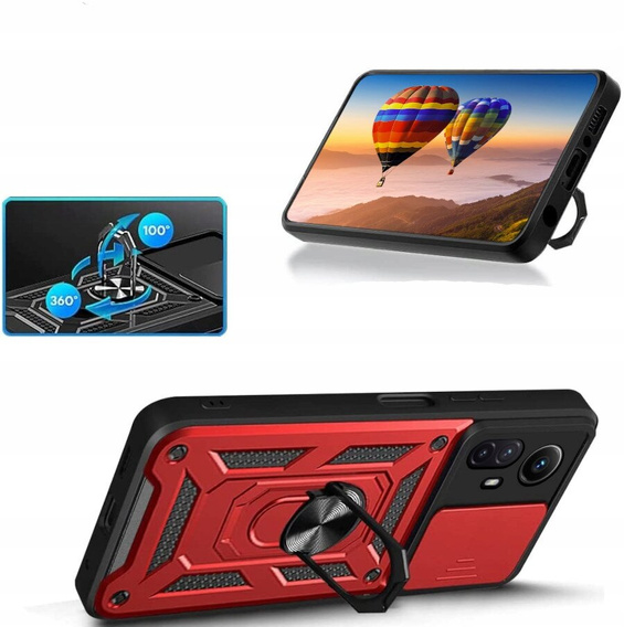 Чехол NOX Camera Slide Xiaomi Redmi Note 12S 4G, CamShield Slide, красный