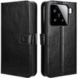 Откидной чехол для Xiaomi 15, Crazy Horse Wallet, чёрный