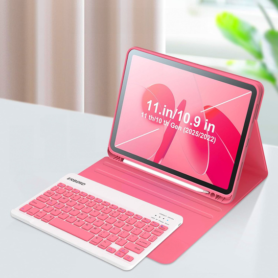 Чехол + клавиатура iPad 10.9 2022 10 Gen, Pen Slot, розовый rose gold