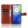Откидной чехол для Motorola Moto G24 / G24 Power / G04, Crazy Horse Wallet, коричневый