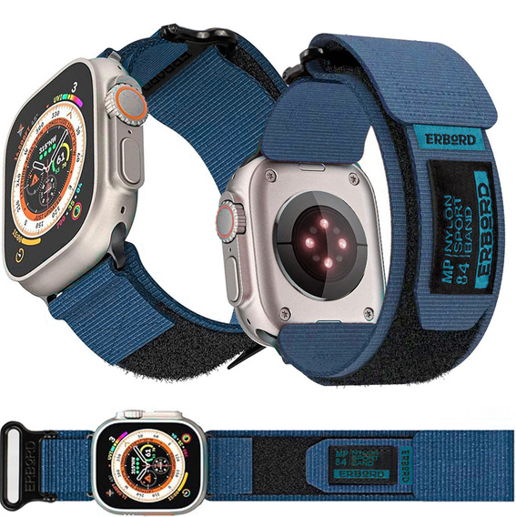 ERBORD MP84 Нейлоновый ремешок для Apple Watch 1/2/3/4/5/6/7/8/9/SE/ULTRA/ULTRA 2 42/44/45/49 мм