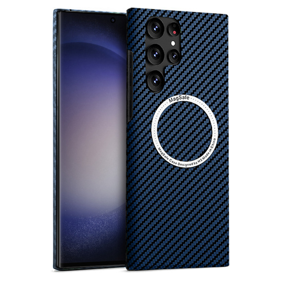 Чехол до Samsung Galaxy S23 Ultra, Magsafe Slim Carbon, синий