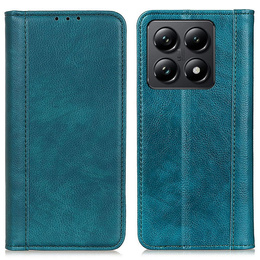 Чехол до Xiaomi 14T, Wallet Litchi Leather, зелёный