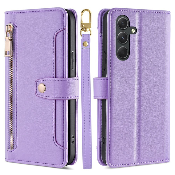 Откидной чехол для Samsung Galaxy A54 5G, Wallet Zipper Pocket, фиолетовый
