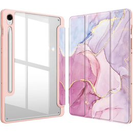 Чехол для Samsung Galaxy Tab S10 Lite / S10 FE / S9 FE, Smartcase Hybrid, с местом для стилуса, Marble розовый