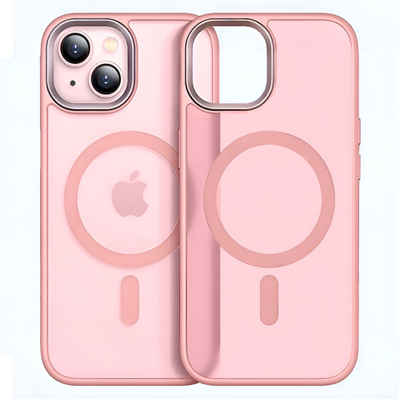 Чехол для iPhone 13, для MagSafe, ERBORD Matt Case, розовый + стекло для экрана