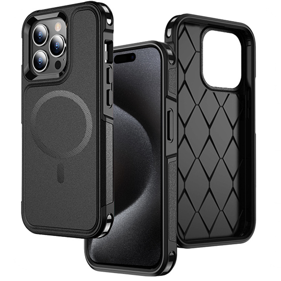 Чехол до iPhone 15 Pro Max, MagForce MagSafe, чёрный