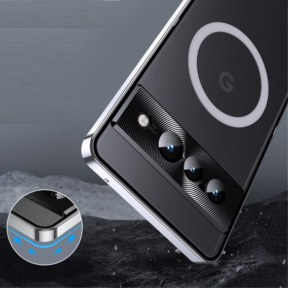Защитный чехол для камеры Google Pixel 8 Pro, CamShield MagSafe, прозрачный / серебряный