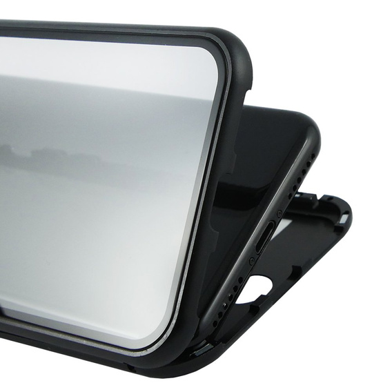 Чехол для iPhone 7/8/SE 2020/SE 2022, Magnetic Dual Glass, чёрный