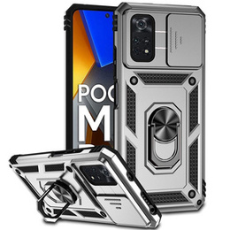 Чехол NOX Camera Slide Xiaomi Poco M4 Pro 4G, CamShield Slide, серебро