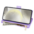 чехол-крышка для Samsung Galaxy A56 5G, Rhombus Crossbody Leather, фиолетовый