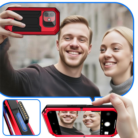 Броньований чохол R-JUST з захистом екрану та підставкою для iPhone 17