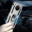 Бронированный Чехол до Xiaomi Redmi Note 9T 5G, Nox Case Ring, серебряный