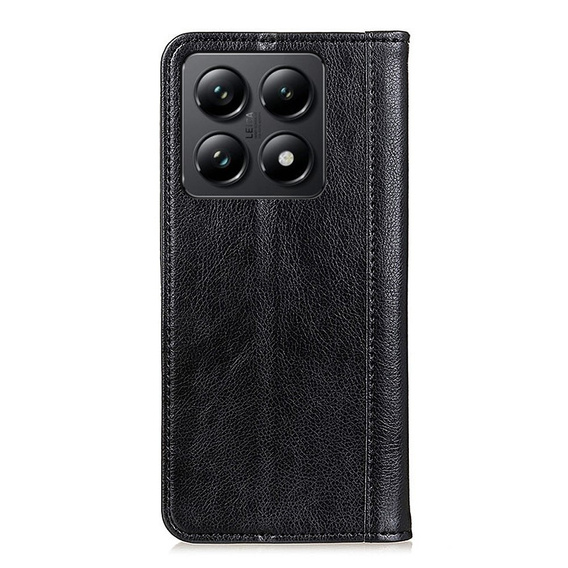 Чoхол до Xiaomi 14T Pro, Wallet Litchi Leather, чорний