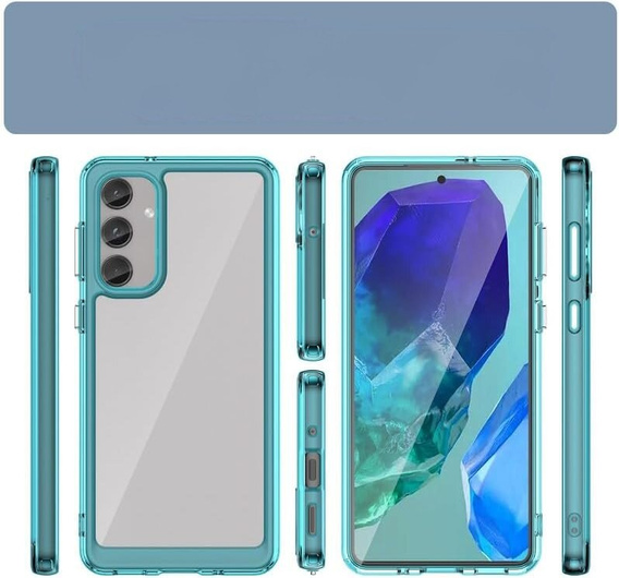 Чoхол до Samsung Galaxy M55 5G, Fusion Hybrid, прозорий / синій