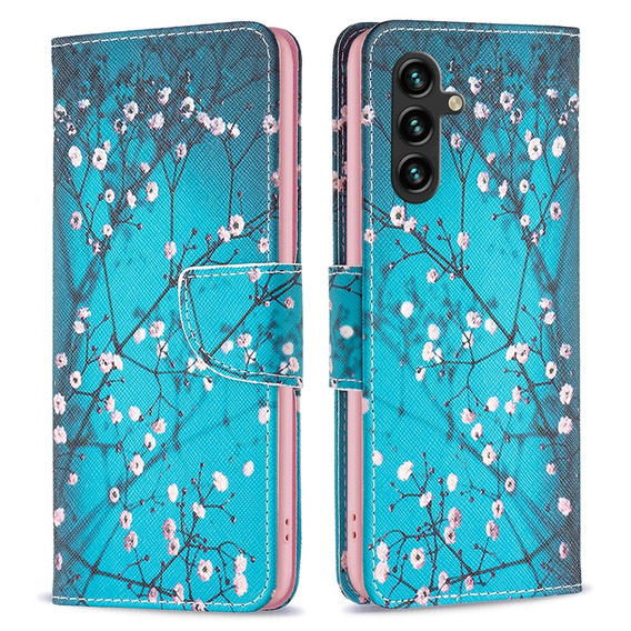 Откидной чехол для Samsung Galaxy A35 5G, Wallet, Sakura синий