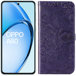 Откидной чехол для Oppo A60, Mandala, фиолетовый