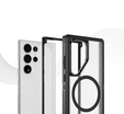 Чехол с рамкой для Samsung Galaxy S24 Ultra, для MagSafe, прозрачный / черный