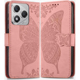Чохол-книжка для Honor 400 Lite, Butterfly, рожевий rose gold