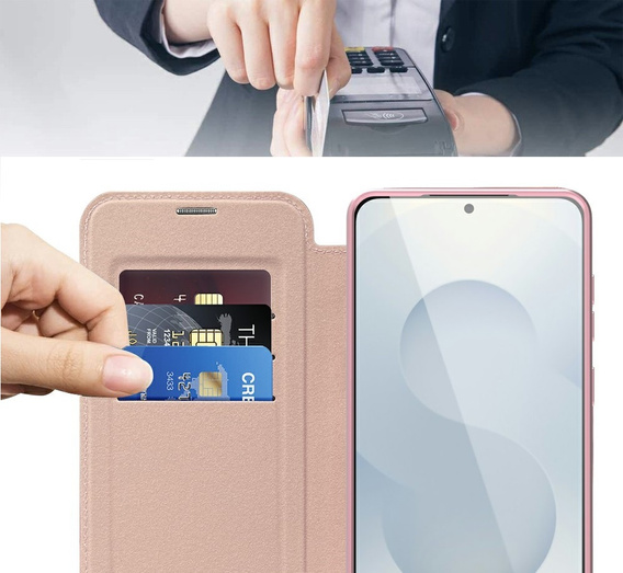 Чохол-книжка для Samsung Galaxy S25 Edge, RFID Wallet MagSafe CamShield, рожевий