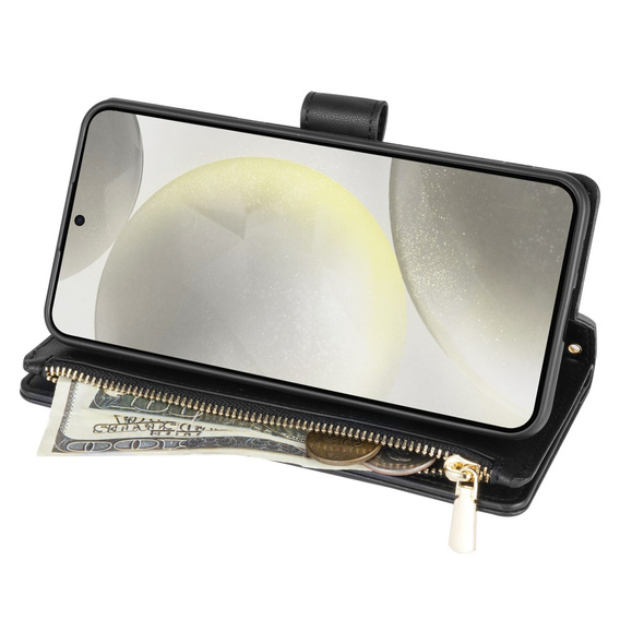 Чохол-сумка для Samsung Galaxy A56 5G, Rhombus Crossbody Leather, чорний