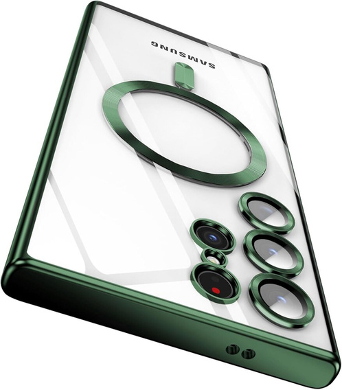 Чехол до Samsung Galaxy S23 Ultra, MagSafe Hybrid, зелёный