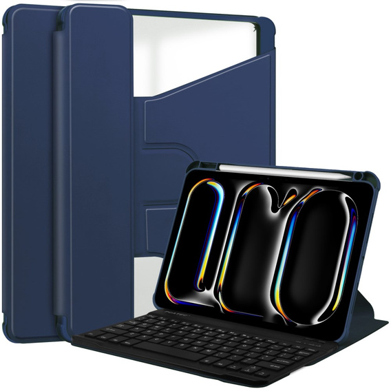 Чехол клавиатура для iPad Pro 11" 2024 (5 gen.), Rotary 360° Leather, темно-синий