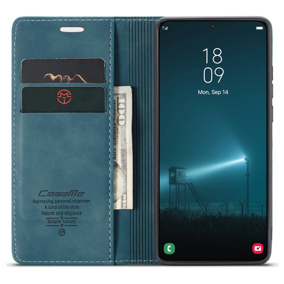 Чехол CASEME для Samsung Galaxy S22 5G, Leather Wallet Case, зелёный