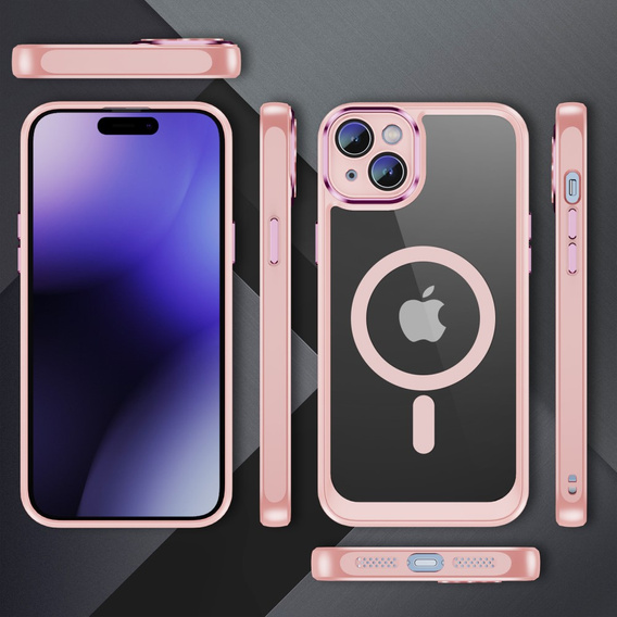 Чохол для iPhone 15, ERBORD Impact Guard, MagSafe, рожевий