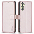 Откидной чехол для Samsung Galaxy A25 5G, BINFEN Wallet, розовый + 9H стекло  