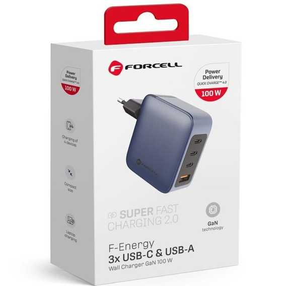 Forcell Зарядное устройство USB-C 3A 45W PD QC 4.0 - White