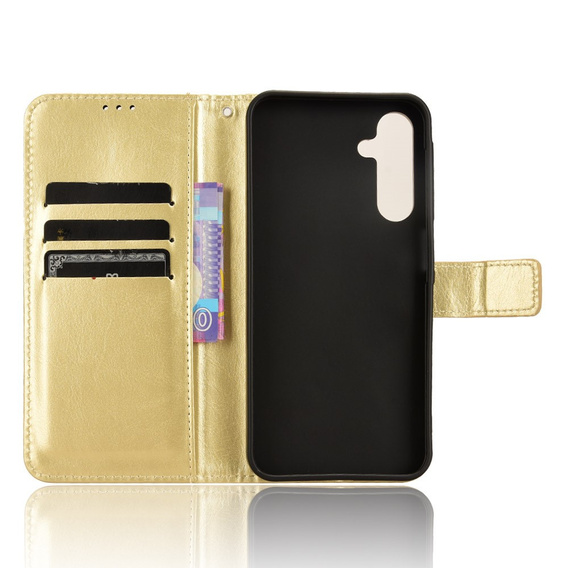Откидной чехол для Samsung Galaxy A26, Crazy Horse Wallet, золотой