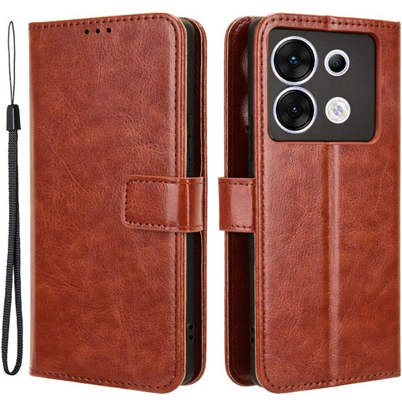 Футляр з клапаном для Infinix Zero 30 5G, Crazy Horse Wallet, коричневий
