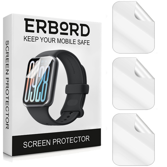 3x ERBORD Гідрогелева фольга для Xiaomi Smart Band 9 Pro