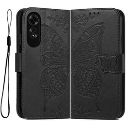 Откидной чехол для Oppo A60, Butterfly, чёрный