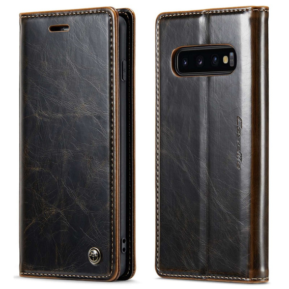 Флип-кейс CASEME для Samsung Galaxy S10+ Plus, Waxy Textured, кофе