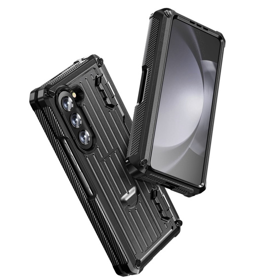 Чехол для Samsung Galaxy Z Fold5 5G, Kickstand, с подставкой и защитой экрана, чёрный
