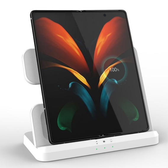 Беспроводное индуктивное зарядное устройство 3 в 1 ERBORD для смартфона, Galaxy Watch и Galaxy Buds, белый