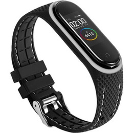 Силиконовый ремешок для Xiaomi Mi Band 5/6/7/7 NFC, Black/Grey