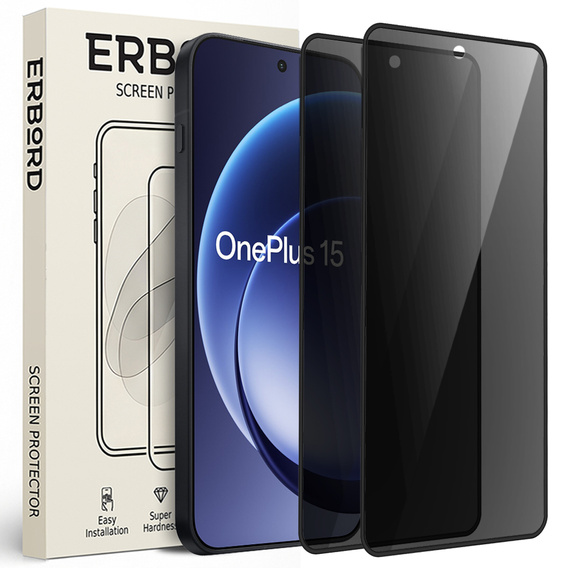 Закаленное стекло ERBORD Anti-Spy (2 шт.) для OnePlus 15