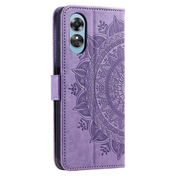 Откидной чехол для Oppo A17, Mandala, фиолетовый