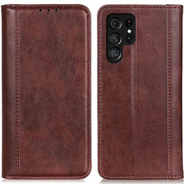 Чехол до Samsung Galaxy S23 Ultra, Wallet Litchi Leather, коричневый