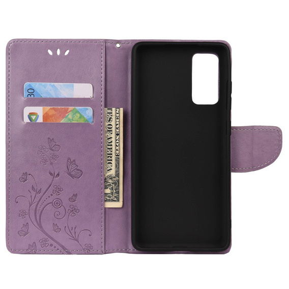 Откидной чехол для Samsung Galaxy S20 FE, Butterfly, фиолетовый