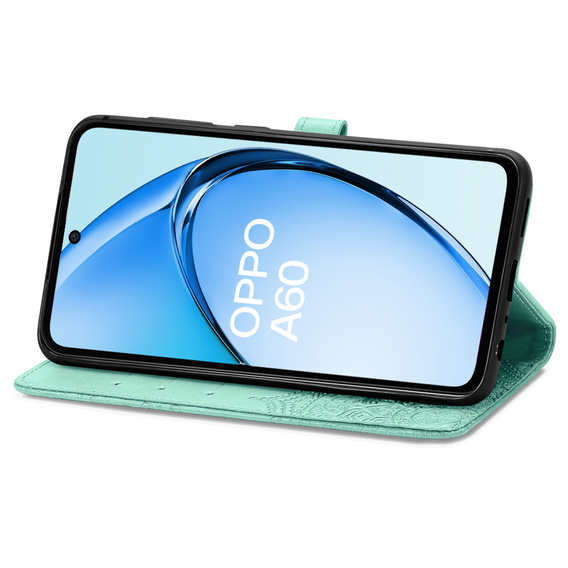 Откидной чехол для Oppo A60, Mandala, зелёный