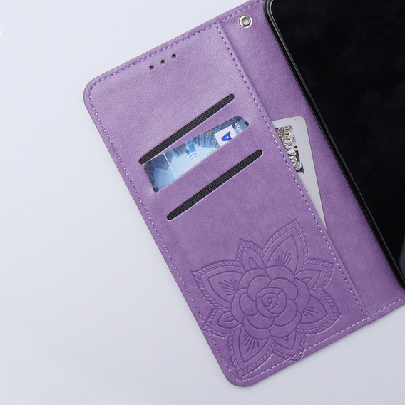 Откидной чехол для Xiaomi 13T / 13T Pro, Butterfly, фиолетовый