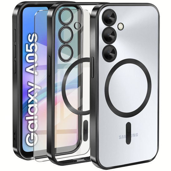 Чохол для Samsung Galaxy A05s, Electro MagSafe, чорний + Скло на екран