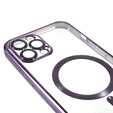Чехол для iPhone 12 Pro, Electro MagSafe, фиолетовый + стекло для экрана