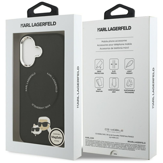 Чехол Karl Lagerfeld Karl & Choupette Heads Pins & Logo MagSafe для iPhone 17